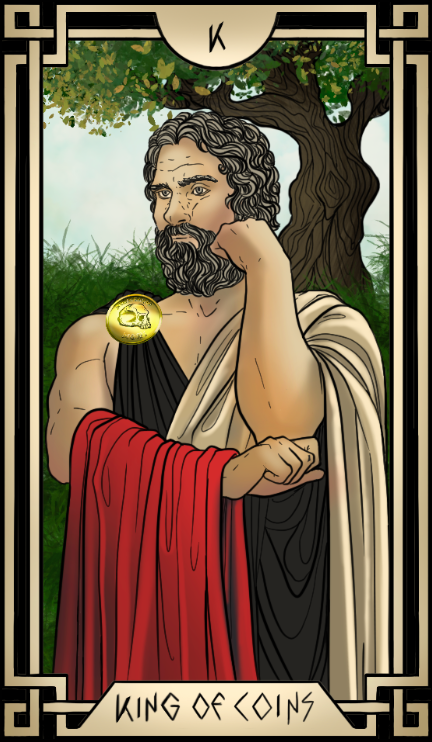 Stoic Tarot King of Coins Tarot Card